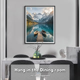 ACANDYL Mountains Landscape DIY Paint by Numbers Kit for Adults Paint by Numbers Beginner Canvas Painting by Number Boat Lake DIY Acrylic Oil Painting on Canvas Arts Craft Decoration 16x20 Inch ACANDYL