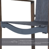 Grand patio 7 Piece Outdoor Dining Set with Faux Wood Grain Finish, Modern Alunimum Table and Chairs for 6 with Market Umbrella Hole for Garden, Backyard,Poolside,Lawn,Porch,Deck,Yard,Dark Brown Grand patio