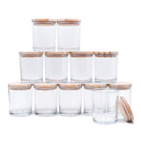 SHOWIN Thick Candle Jars for Making Candles 12 Pcs, 7 OZ Empty Jars with Wood Lids for Candle Making, Sample Container, Clear SHOWIN