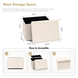 B FSOBEIIALEO Storage Ottoman Cube Small Sherpa Ottoman Foot Rest, Foldable Portable Boucle Ottomans, Faux Teddy Fur, White 16.5"x12.6"x12.6" B FSOBEIIALEO