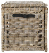 happimess HPM9004B Michael 35" Wicker Storage Trunk, Collapsible for flat storage, Rattan-Kubusoft Gray, Coastal for Office, Dorm Room-LivingRoom, Bedroom, Dining Room, Natural happimess