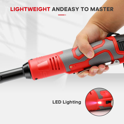 18V Extended Cordless Ratchet Wrench 3/8 Electric Wrenches Set 45 ft-lbs (60 N.m) 400RPM Power, 2 Battery 2.0Ah Lithium-Ion, 7 Sockets (10/11/12/13/14/15/17mm) And Charger, Variable Speed Tri - WoodArtSupply