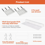 2 Pack 16.5" Deep Pull Out Cabinet Organizer, Upgrade 3 Slide Rails Slide Out Drawers for Kitchen Cabinets, Adjustable Width (12.2"-20.4") Pull Out Drawers for Frameless Cabinets lockincar