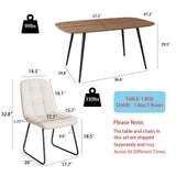 HIPIHOM 47.2'' Dining Table Set for 4,Modern Wood Dining Table,Leather Dining Chairs 4,Table and Chairs Set of 4,Ideal for Kitchen Dining Room (Walnut Color Table + 4 U-Shaped White Chairs, 47.2") HIPIHOM