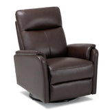 COLAMY Leather Swivel Recliner Chair with Footrest, Rocker Recliner Chair High Back with Double-Layer Cushion, Glider Recliner for Nursery & Living Room, Bedroom, Chocolate COLAMY