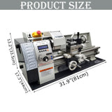 TECHTONGDA Metal Lathe 8X16” Precision Electronic Leadscrew Gearless Bench Lathe Automatic Switch Thread between Metric and Inch 1100W Brushless Motor DIY Mini Lathe TECHTONGDA