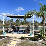 PURPLE LEAF 10' x 13' Outdoor Retractable Pergola Heavy-Duty Aluminum White Pergola with Sun Shade Canopy Patio Modern Shelter for Garden Yard Deck Grape Trellis, Grey PURPLE LEAF