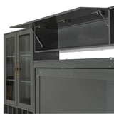 Ball & Cast Murphy Bed Queen Size Wall Bed with Sofa,Hideaway Cabinet w/Shelves USB & Light,can be Folded Bedframe,Glass Cabinet and Retro Handle,Wine,Top Storage,Space-Saving,for Apartment,Gray Ball & Cast