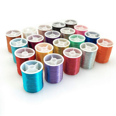 YEQIN 20 spools Metallic Thread Embroidery Thread Sewing Thread Set (Each Spool 60 metres) YEQIN