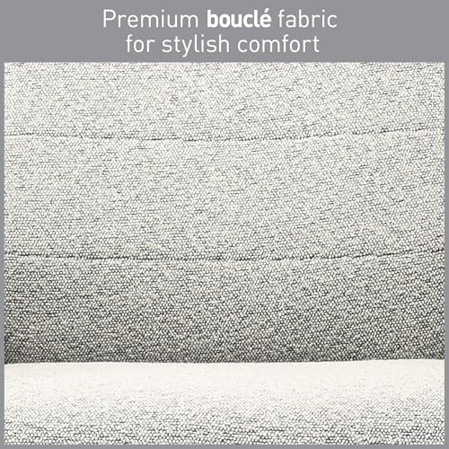 Realspace® Modern Comfort Pizana Bouclé Fabric High-Back Executive Office Chair, Light Sand/Brushed Nickel, BIFMA Compliant Realspace