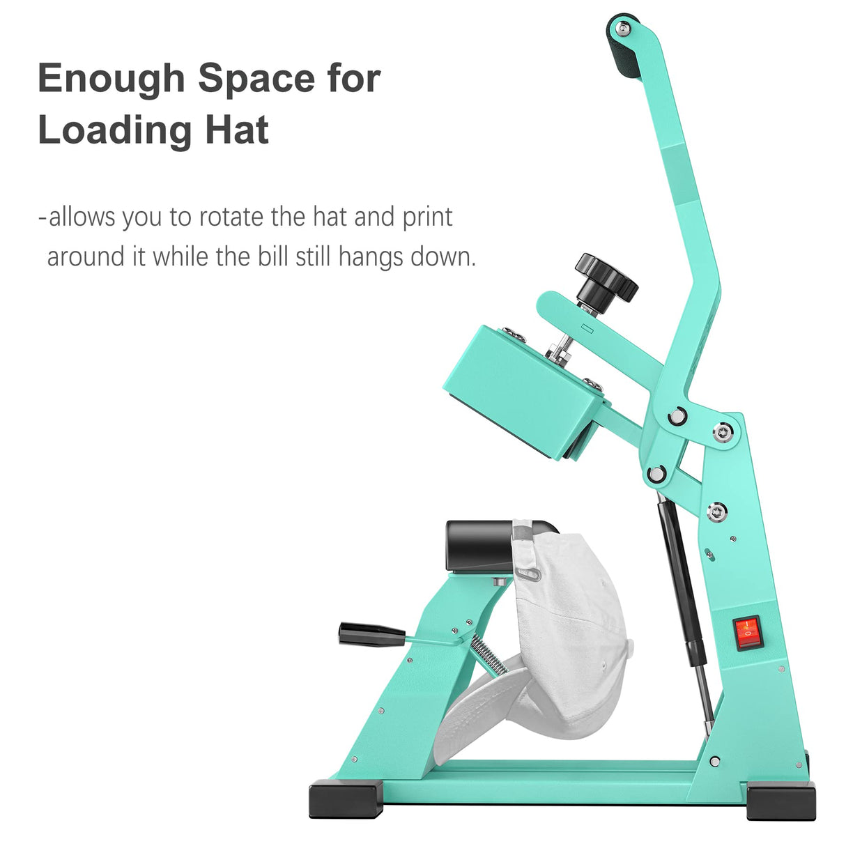 Hat Heat Press Machine for Caps with 2pcs Interchangeable Platens(6.7"x3.8", 6.7"x2.5"), Cap Heat Press for Stuctured Hats and HTV Iron On and Sublimation Projects, Heat Transfer Printing for Caps Delclynee