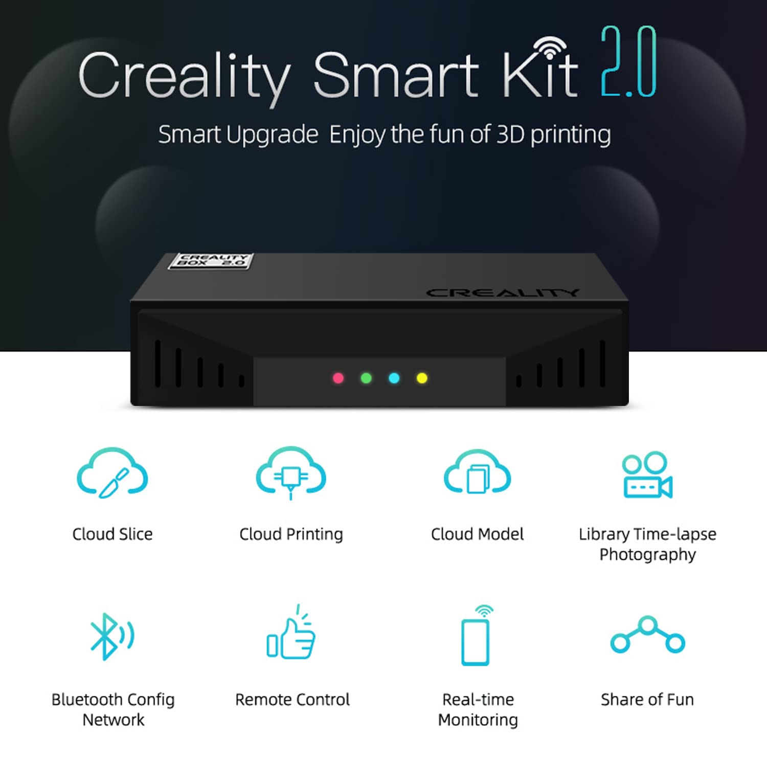 Creality WiFi Box 2.0, 2022 Upgraded Wireless Control Intelligent Assistant with Camera & 8G TF Card, Cloud Slice/Print/Real-Time Monitor/Time-Lapse Photography, Fits for All Creality 3D Prin - WoodArtSupply