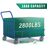 HANDSAMMU 6x2"Heavy Duty Caster Wheels -Industrial Caster Wheels,Rubber Wheels- Set of 4 with up to 2800 LB Capacity Handsammu