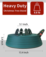 Leejec Christmas Tree Stand with Water Reservoir, Fast Clamped 6 Ft Real Tree with 5.1" Diameter, Water Level Indicator Equipped, No Assembly Required Leejec