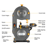 HOTECHE 7-1/2-Inch Band Saw, 3-Amp, Max Cutting Depth 3.2-Inch Width 7.5-Inch,Tilting Range 0-45° for Precision Woodworking and Metal Cutting Hoteche