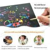 Art Set for Kids Rainbow Magic Scratch Off Paper Black Scratch Sheets Notes Cards Boards Doodle Pads Childrens Crafts Projects Kit for Girls Boys Adults Birthday Christmas Gift Yibeishu