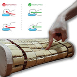 NUIBY Bamboo Sauna Headrest Pillow, 100% Natural Handmade Wood Sauna Pillow Sauna Neck Rest Sauna Accessory, Bonus Sauna Cap and Seat Pad Included, Summer Cool Cervical Spine Pillow (1 Set) NUIBY