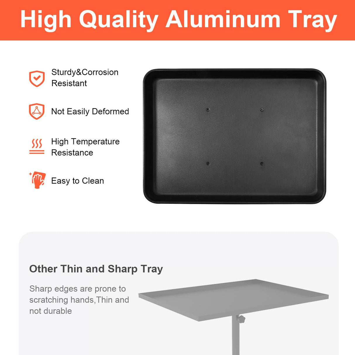 Salon Tray Cart, Metal Tattoo Tray with Tool Holder, Service Rolling Tray Adjustable Height, Storage Tray Trolley for Salon Spa Dental Use, Rolling Tray Cart LWADALN