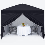 MASTERCANOPY Pop Up Canopy Tent 10x10 with Church Window Sidewalls（10x10,Black） MASTERCANOPY