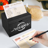 Recipe Cards and Box Set, Wood Recipe Card Box, Farmhouse Recipe Organizer for Kitchen Counter, Rustic Recipe Holder with 4x6 Inches Recipe Cards, Great Gift for Grandma Mom Women Recipe Lovers MISTOD