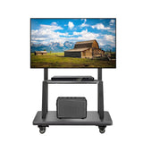 Hellsehen Mobile TV Stand,Rolling TVs Cart on Wheels Height Adjustable Heavy-Duty Floor Stand Base for 32-75 Inch LCD LED OLED Flat Panel Screens Smartboard Movable Holds up to 100lbs with Shelf Hellsehen