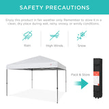 Best Choice Products 10x10ft 1-Person Setup Pop Up Canopy Tent Instant Portable Shelter w/ 1-Button Push, Case, 4 Weight Bags - White Best Choice Products