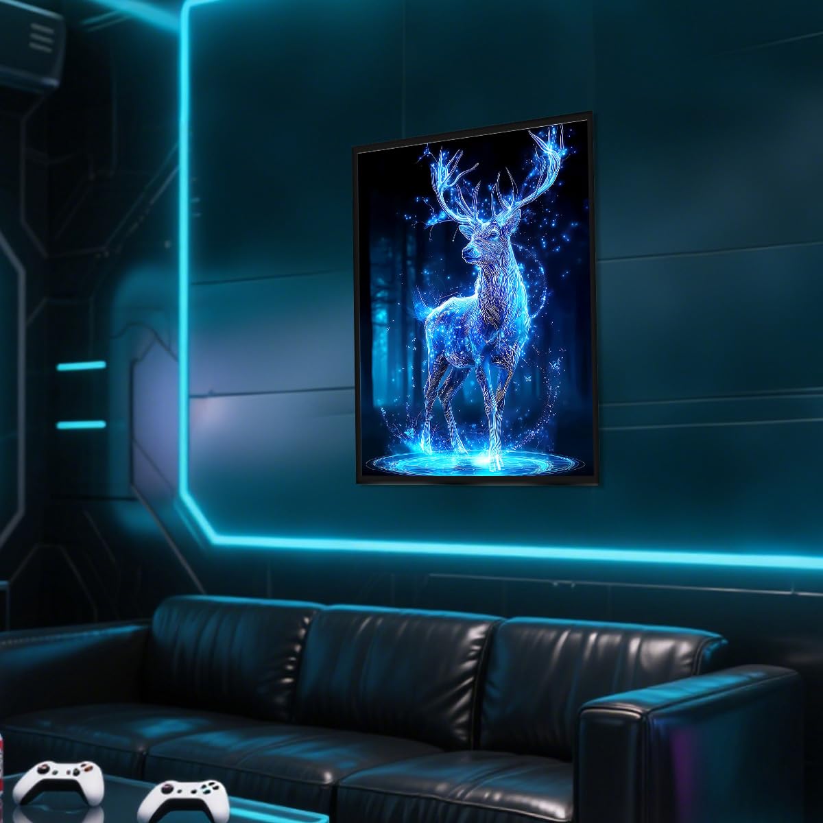 Ohhvvow Glowing Elk Diamond Painting Kits for Adults, 12x16 Inch 5D DIY Full Round Drill Diamond Art Dots for Home Wall Decor, Gift for DIY Craft Lovers & Beginners Ohhvvow