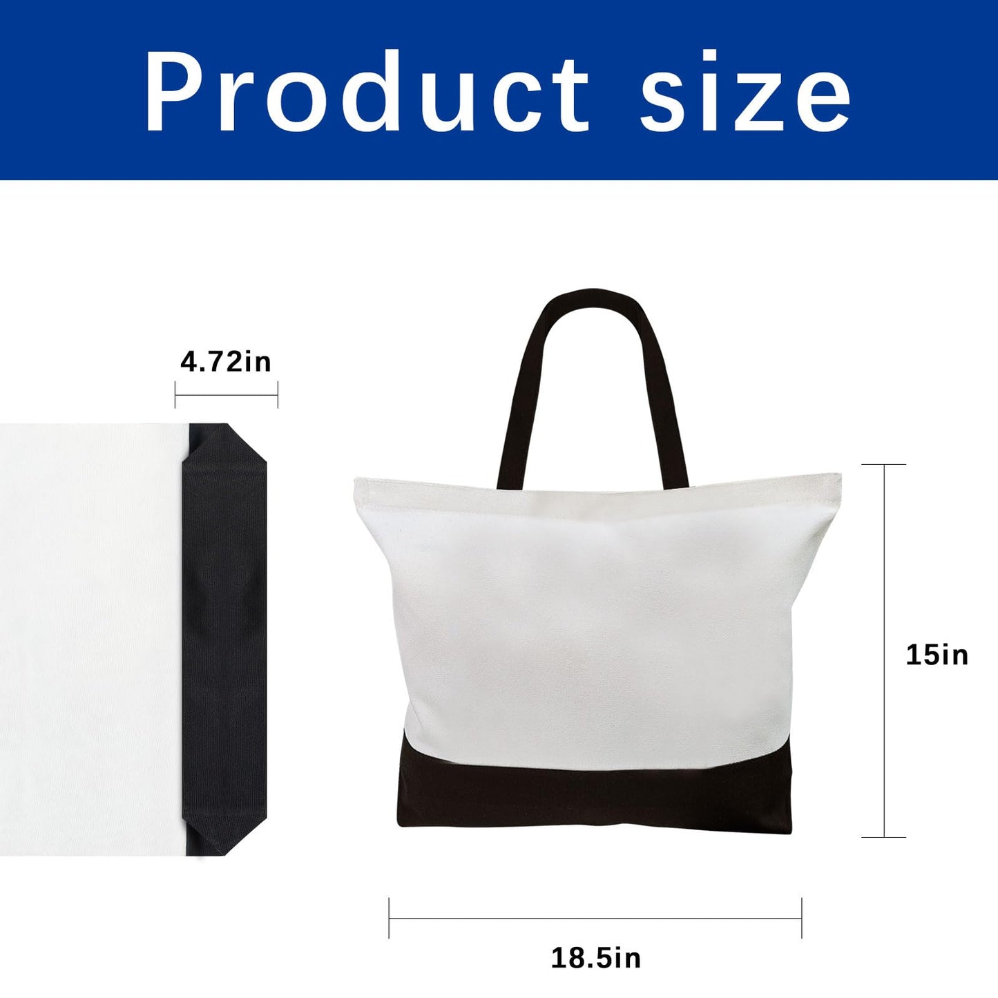 ORJ 8 PCS Sublimation Tote Bags,polyester tote bags for sublimation, blank canvas tote bags for Custom picture 15 * 18.5 * 4 in