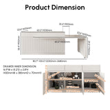 homary Kitchen Islands with Seating 81''-106" Extendable Kitchen Storage lsland with Doors&Drawers Marble Pattern Top homary