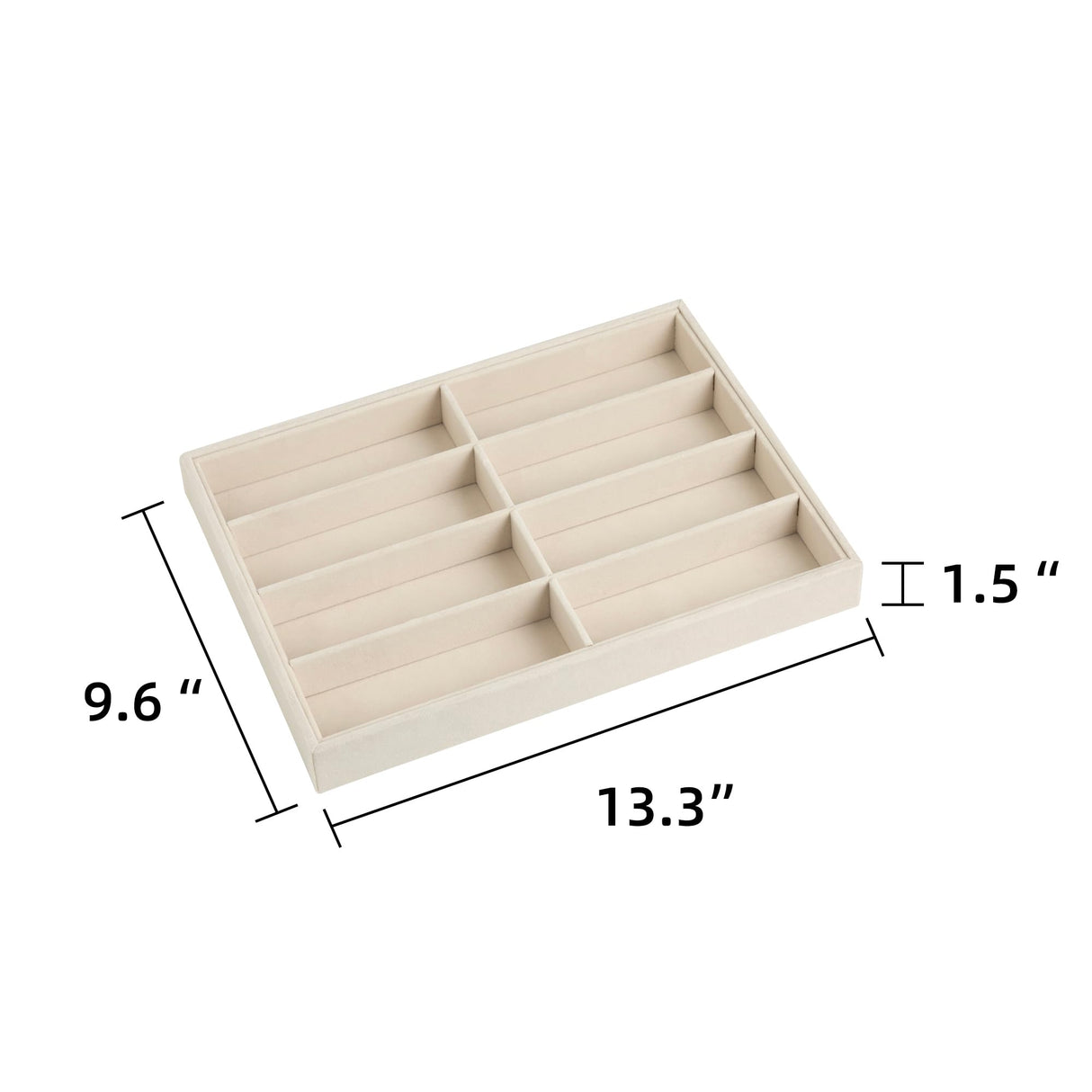 Frebeauty Sunglass Organizer,Velvet Glasses Organizer,8-Slot Sunglasses Tray for Drawer,Men's/Women's Sunglasses Box,Sunglass Holder,13.3 x 9.6 x 1.5 Inches,Eyeglass/Eyewear Display Tray(Beige) Frebeauty