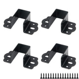 Coshar 4Pcs Heavy Duty Bed Rail Fittings Black Bed Frame Brackets Adapter U-Shape Bed Supporters Hardware for Bunk Bed Headboard, 3.62"x1.9"(L*W) Coshar