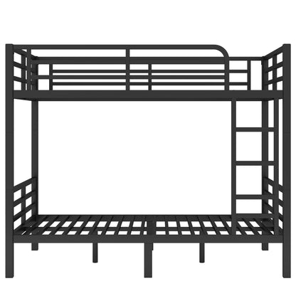 JIJIWANG Metal Full Over Full Bunk Bed for Teens and Adults,Space-Saving/Noise Reduced/No Box Spring Needed, Black