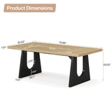 Tribesigns Large Dining Table for 6-8 People, 70.9-Inch Wood Rustic Rectangular Table with Black Wooden Legs, Farmhouse Center Kitchen Table for Dining Room, Living Room, Home Furniture, Oak and Black Tribesigns