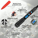 60W Soldering Iron Kit with LED Display – Adjustable Temperature 180-500°C Welding Tools with Tips, Wire, Flux, Desoldering Pump & Storage Case for DIY Electronics, Metal Repair BATALO