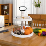 TNQNCFL Rustic 2 Tiered Tray Decor, Coffee Color, Wooden Material, Round Shape TNQNCFL
