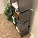 RIIPOO Storage Cubes Organizer Shelves, 4 Cube Bookcase Bookshelf for Bedroom Closet Small Spaces, Cube Storage Organizer Shelf for Kids Clothes Nursery RIIPOO