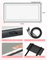 JOYTUTUS Car Sun Visor Vanity Mirror, Car Vanity Mirror With Lights, Makeup Mirror with 3 Light Modes & 60 LEDs, Rechargeable Car Mirror Dimmable Touch Control Travel Makeup Mirror for Car Truck SUV JOYTUTUS