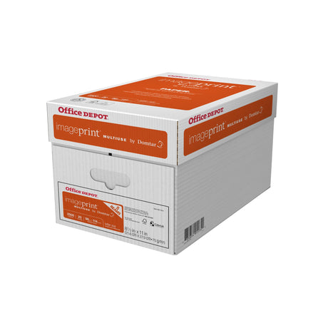 Office Depot ImagePrint FSC Certified Multiuse Paper by Domtar, 8 1/2in x 11in, 20 Lb, White, 500 Sheets Per Ream, Case Of 5 Reams, 1914 Office Depot