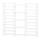 FOTOSOK Triple Wide 6-Tier Bookshelf and Bookcase,Large Freestanding Book Shelf with 17 Open Display Shelves, Tall Bookshelf Plant Flower Shelf Rack Storage Organizer Unit for Living Room, White FOTOSOK