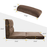 Merax Floor Sofa, Foldable Lazy Sofa Sleeper Bed with 2 Pillows, Adjustable Lounge Sofa Gaming Sofa Floor Couches 5-Position for Bedroom, Living Room, and Balcony, Brown Merax