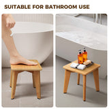 StrongTek Bamboo Step Stool for Kids and Adults, Eco-Friendly, Sturdy and Versatile Short Foot Stool for Bathroom, Kitchen, Bedroom, Compact 10-inch Small Wood Stool, Plant Stand (Natural) StrongTek