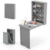 Tangkula Wall Mounted Desk, Fold Out Convertible Floating Desk, Multi-Function Murphy Desk for Home Office, Space Saving Computer Desk Hanging Table with Storage Area Tangkula