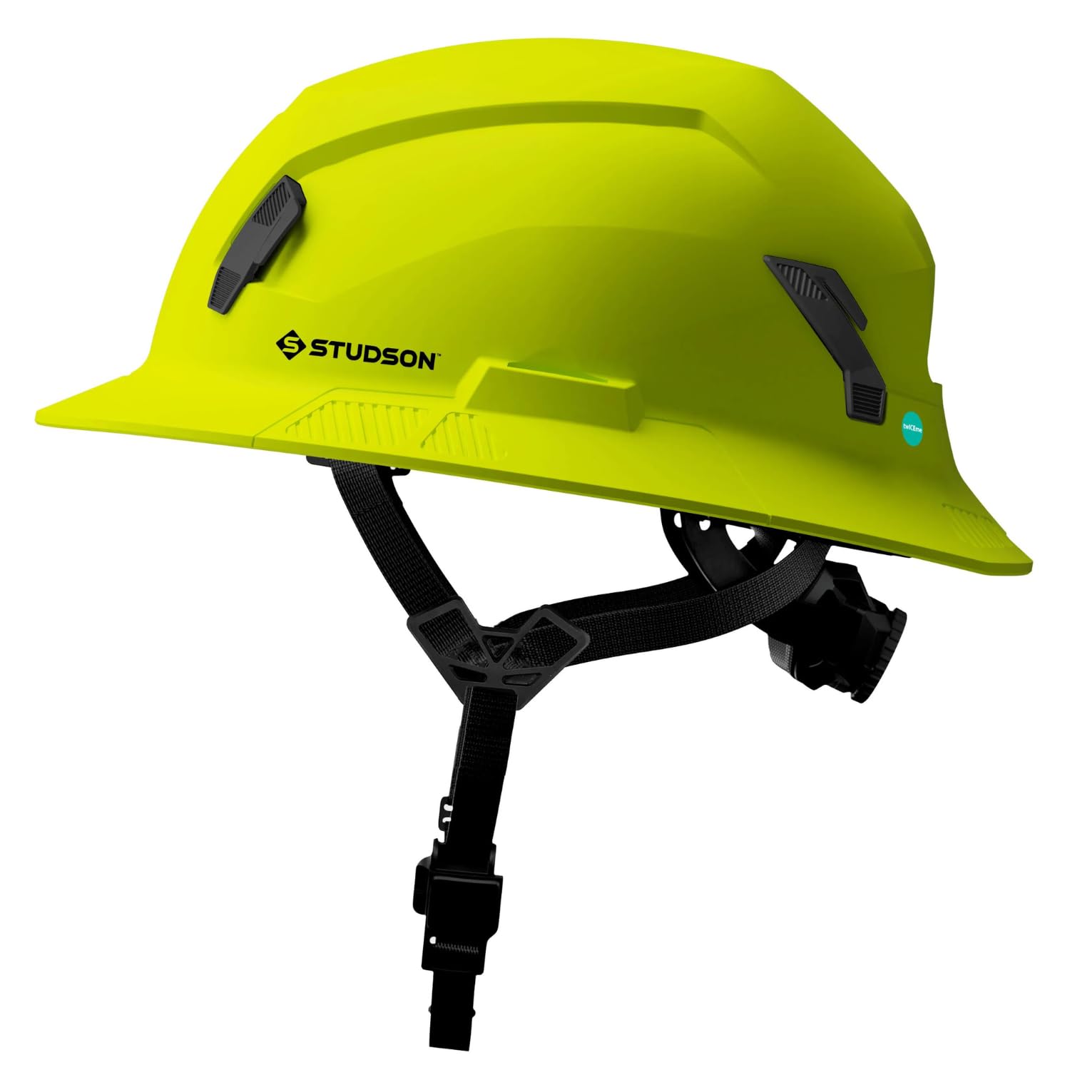 STUDSON SHK-1 Full Brim Safety Helmet: ANSI/ISEA Z89.1 Type II Compliant (R 2019), Lightweight & Breathable, NFC Emergency Contact Chip, One Size, Class C & E Protection (Non-Vented, Yellow) - WoodArtSupply