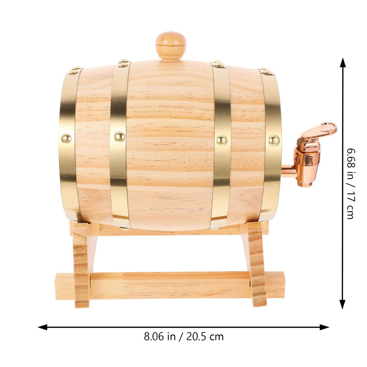 DEARMAMY 1 Set Oak Aging Barrel with Wood Stand, Mini Whiskey Barrel Wine Bucket with Spigot for Home Beer Liquors Distiller Brewer 0.8 L DEARMAMY