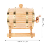 DEARMAMY 1 Set Oak Aging Barrel with Wood Stand, Mini Whiskey Barrel Wine Bucket with Spigot for Home Beer Liquors Distiller Brewer 0.8 L DEARMAMY