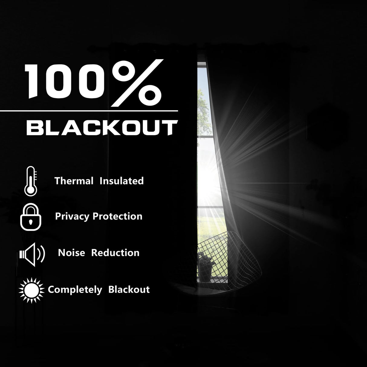 KOUFALL 108 Inch Curtains,Blackout Linen Textured 9 FT Black Out Room Darkening Living Room Drapes 108 Inches Long 2 Panels KOUFALL