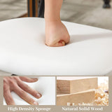 ROCITY Rattan Dining Chairs Set of 2 Black Wooden Dining Room Chairs White Faux Leather Kitchen Chairs with Back Farmhouse Side Chairs ROCITY