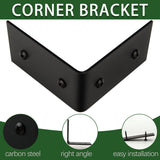 KOXHERO Farmhouse Metal Corner Brackets Decorative Wood Table 3.3" Matte Black Corner Protectors for Retro Industrial Wood Dresser Nightstand TV Stand Bed Frame(Height:1.9")4Pcs KOXHERO