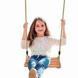 Classic Wooden Tree Swing Seat,Outdoor Tree Swing for Adults and Kids,Wooden Swing Seat with Strong Rope,Indoor/Outdoor Swing Seat for Garden, Patio, or Front Porch YAERSI