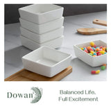 DOWAN Ramekins 6 oz Oven Safe, Square Ramekins for Creme Brulee, Porcelain Souffle Ramekins for Baking, Dessert Bowls Appetizer Bowls Dipping Sauce Dish, Set of 6, White DOWAN